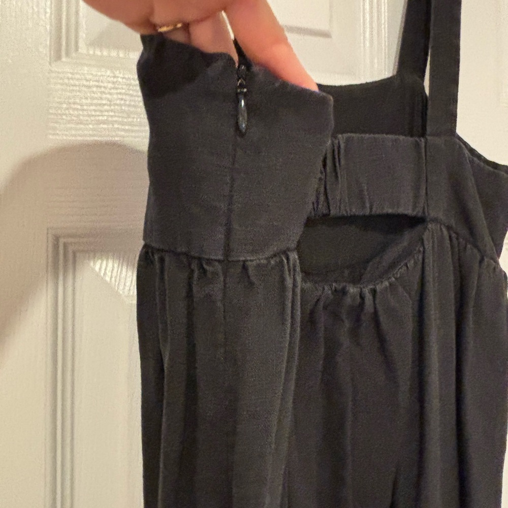 Steven Alan Black Linen Jumpsuit with cutout back. - Picture 5 of 6